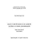 Quản lý chuyển dịch cơ cấu kinh tế tại thị xã an nhơn, tỉnh bình định