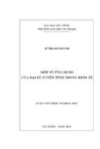 Một số ứng dụng của đại số tuyến tính trong kinh tế.