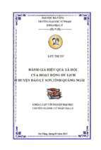 Đánh giá hiệu quả xã hội của hoạt động du lịch ở huyện đảo lý sơn, tỉnh quảng ngãi.