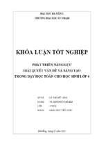 Phát triển năng lực giải quyết vấn đề và sáng tạo trong dạy học toán cho học sinh lớp 4