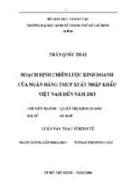 Hoạch định chiến lược kinh doanh của ngân hàng thương mại cổ phần xuất nhập khẩu việt nam đến năm 2015.