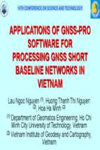 Slide applications of gnss pro software for processing gnss short baseline networks in vietnam