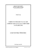 Nghiên cứu tính chất của vật liệu compozit chế tạo từ cao su thiên nhiên và sét biến tính