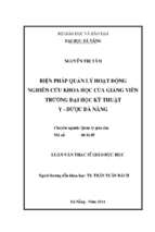 Biện pháp quản lý hoạt động nghiên cứu khoa học của giảng viên ở trường đại học kỹ thuật y – dược đà nẵng..