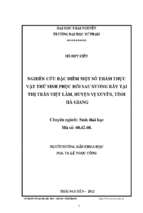 Nghiên cứu đặc điểm một số thảm thực vật thứ sinh phục hồi sau nương rẫy tại thị trấn việt lâm, huyện vị xuyên, tỉnh hà giang