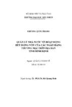 Quản lý nhà nước về hoạt động huy động vốn của các ngân hàng thương mại trên địa bàn tỉnh bình định