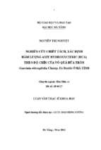 Nghiên cứu chiết tách, xác định hàm lượng axit hydroxycitric (hca) theo độ chín của vỏ quả bứa tròn (garcinia oblongifolia champ. ex benth) ở hà tĩnh.....