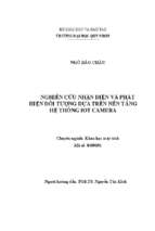 Nghiên cứu nhận diện và phát hiện đối tượng dựa trên nền tảng hệ thống iot camera