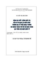 Nâng cao chất lượng quản trị rủi ro tín dụng tại ngân hàng thương mại cổ phần ngoại thương chi nhánh tp. hồ chí minh trong quá trình hội nhập quốc tế.