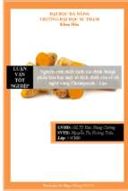 Nghiên cứu chiết tách xác định thành phần hóa học một số dịch chiết của rễ củ nghệ vàng champasak   lào.