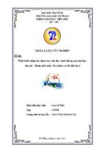 Phát triển năng lực khoa học cho học sinh thông qua dạy học tìm tòi – khám phá môn tự nhiên và xã hội lớp 1