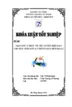 Giáo dục ý thức về chủ quyền biển đảo cho học sinh lớp 4, 5 thông qua môn địa lý..