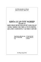 Biện pháp hình thành kĩ năng hoạt động nhóm cho trẻ 4 – 5 tuổi thông qua trò chơi đóng vai theo chủ đề