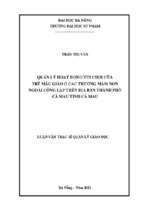 Quản lý hoạt động vui chơi của trẻ mẫu giáo ở các trường mầm non ngoài công lập trên địa bàn thành phố cà mau tỉnh cà mau_1