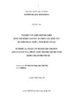 Nghiên cứu diễn biến bờ biển bằng mô hình toán số   áp dụng vào khu vực bờ biển phan thiết, tỉnh bình thuận 