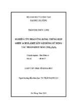 Nghiên cứu phản ứng đồng trùng hợp ghép acrylamit lên sợi bông sử dụng tác nhân khơi mào (nh4)2s2o8..