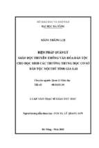 Biện pháp quản lý giáo dục truyền thống văn hóa dân tộc cho học sinh các trường trung học cơ sở dân tộc nội trú tỉnh gia lai..