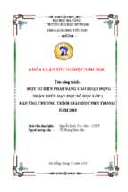 Một số biện pháp nâng cao hoạt động nhận thức dạy học số học lớp 1 đáp ứng chương trình giáo dục phổ thông năm 2018