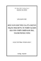 Khả năng hấp thụ co2 của một số trạng thái rừng tự nhiên tại khu bảo tồn thiên nhiên sơn trà, thành phố đà nẵng..