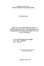 Khảo sát đặc điểm sinh học một số chủng nấm sợi thuộc chi aspergillus  và penicillium tại rừng ngập mặn cần giờ tp. hồ chí minh