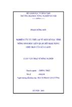 Nghiên cứu ưu thế lai về một số đặc tính nông sinh học liên quan đến khả năng chịu hạn của lúa lai f1