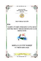 Nghiên cứu biến tính rơm và ứng dụng hấp phụ thuốc nhuộm methylene xanh trong nước.