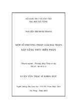 Một số phương pháp giải bài toán bất đẳng thức biến phân..