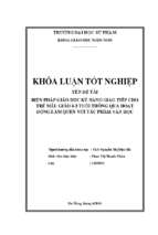Biện pháp giáo dục kỹ năng giao tiếp cho trẻ mẫu giáo 4 – 5 tuổi thông qua hoạt động làm quen với tác phẩm văn học.