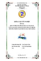 Một số phương pháp giải các bài toán liên quan đến tính đơn điệu hàm số trong chương trình toán trung học phổ thông