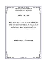 Biện pháp rèn luyện kĩ năng vận động tinh cho trẻ nhà trẻ 24 36 tháng tuổi thông qua hoạt động với đồ vật.