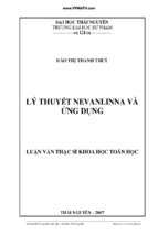 Lý thuyết nevanlinna và ứng dụng.