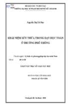 Khái niệm lũy thừa trọng dạy học toán ở trường phổ thông