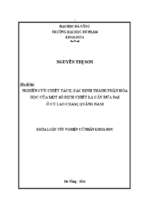Nghiên cứu chiết tách, xác định thành phần hóa học của một số dịch chiết lá cây dứa dại ở cù lao chàm, quảng nam..