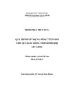 Quá trình xây dựng nông thôn mới ở huyện hoài nhơn, tỉnh bình định (2011 2018)