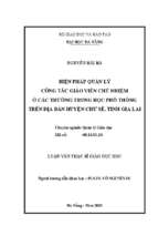 Biện pháp quản lý công tác giáo viên chủ nhiệm ở các trường trung học phổ thông trên địa bàn huyện chư sê, tỉnh gia lai..