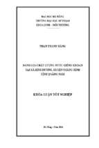 Đánh giá chất lượng nước giếng khoan tại xã bình dương, huyện thăng bình, tỉnh quảng nam..