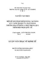 Một số giải pháp nhằm nâng cao năng lực cạnh tranh của ngân hàng thương mại cổ phần á châu trong quá trình hội nhập quốc tế