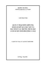 Quản lý hoạt động kiểm tra đánh giá kết quả học tập của học sinh ở các trường trung học cơ sở huyện thới bình tỉnh cà mau_1