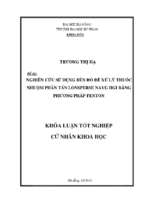 Nghiên cứu sử dụng bùn đỏ để xử lý thuốc nhuộm phân tán lonsperse navg hgi bằng phương pháp fenton.