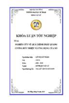 Nghiên cứu về quá trình phát quang cưỡng bức nhiệt và ứng dụng của nó.