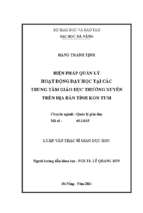 Biện pháp quản lý hoạt động dạy học tại các trung tâm giáo dục thường xuyên trên địa bàn tỉnh kon tum..