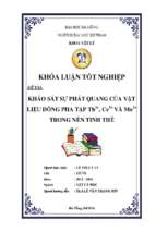 Khảo sát sự phát quang của vật liệu đồng pha tạp tb3+, ce3+ và mn2+ trong nền tinh thể.