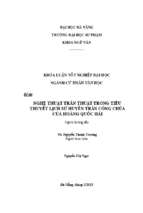 Nghệ thuật trần thuật trong tiểu thuyết lịch sử huyền trân công chúa của hoàng quốc hải.