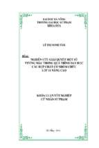 Nghiên cứu giải quyết một số vướng mắc trong quá trình dạy học các hợp chất nhóm chức lớp 11 nâng cao.