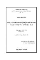 Nâng cao hiệu quả hoạt động đầu tư vào ngân hàng tm cổ phần á châu