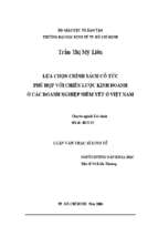 Lựa chọn chính sách cổ tức phù hơp với chiến lược kinh doanh ở các doanh nghiệp niêm yết ở việt nam