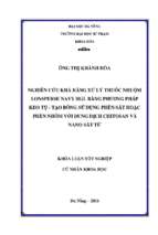 Nghiên cứu khả năng xử lý thuốc nhuộm lonsperse navy hgl bằng phương pháp keo tụ tạo bông sử dụng phèn sắt hoặc phèn nhôm với dung dịch chitosan và nano sắt từ.