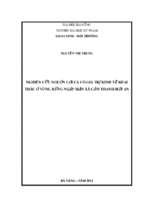 Nghiên cứu nguồn lợi cá có giá trị kinh tế khai thác ở vùng rừng ngập mặn xã cẩm thanh   hội an.