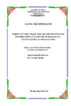 Nghiên cứu thực trạng, hiệu quả phương pháp học tập theo nhóm của sinh viên sư phạm địa lý   trường đại học sư phạm đà nẵng.