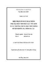Biện pháp quản lý hoạt động phụ đạo học sinh học lực yếu kém ở các trường trung học phổ thông huyện krông pa, tỉnh gia lai..